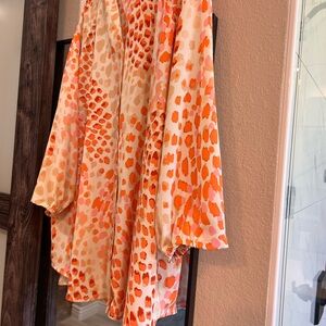 CAbi shirt orange animal print blouse